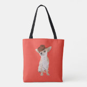 Cute Cowboy Chihuahua Dog Canvas tas (Achterkant)
