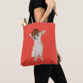 Cute Cowboy Chihuahua Dog Canvas tas (Dichtbij)