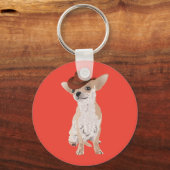 Cute Cowboy Chihuahua Dog Sleutelhanger (Voorkant)