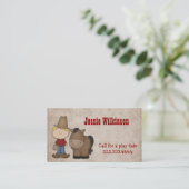 Cute Cowboy Custom Playdate Card Contactkaartje (Staand voorkant)