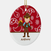 Cute Cowboy met Red Ornament (Rechts)