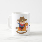 Cute Cowboy op Rocking Horse Personalized Mug Koffiemok (Voorkant links)