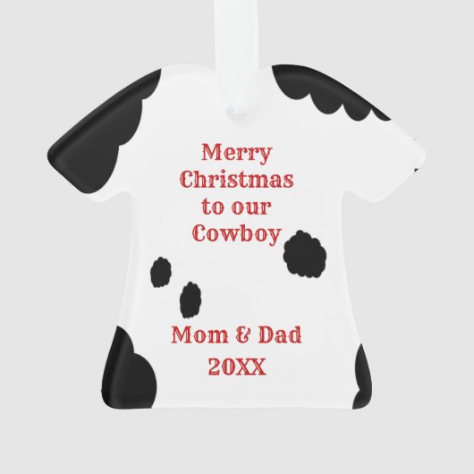 Cute Cowboy Personalized Ornament (achterkant)