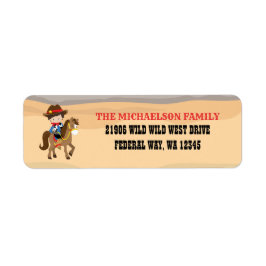 Cute Cowboy Return-adres Etiket