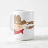 Cute Cowboy Sheriff Star Personalized Pet Mug Koffiemok (Voorkant links)
