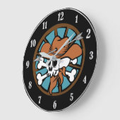 Cute Cowboy Skull en Crossbones Grote Klok (Hoek)