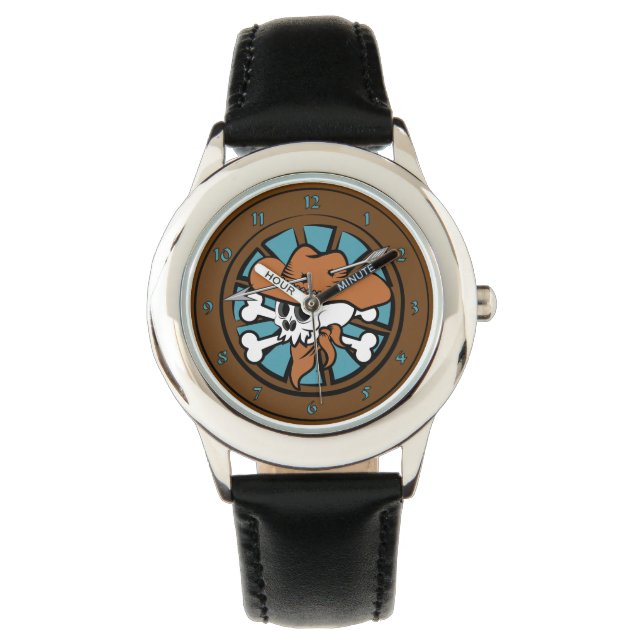 Cute Cowboy Skull Horloge (Voorkant)
