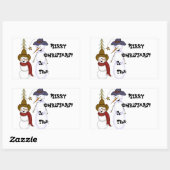 Cute Cowboy Snowman Gift Label (Vel)