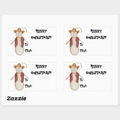 Cute Cowboy Snowman Gift Label (Vel)