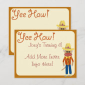 Cute Cowboy Sock Monkey nodigt uit Kaart (Voorkant / Achterkant)