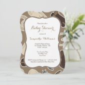 Cute Cowboy Theme Baby shower Invite Brown Kaart (Staand voorkant)