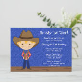 Cute cowboy verjaardagsfeest kaart (Staand voorkant)