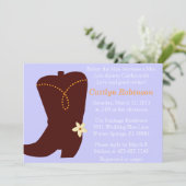 Cute Cowgirl Boot Bridal Shower Uitnodiging (Staand voorkant)
