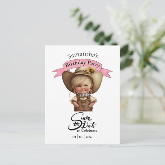 Cute Cowgirl Briefkaart (Staand voorkant)
