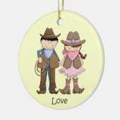 Cute Cowgirl en Cowboy Love Ornament (Links)
