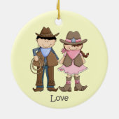 Cute Cowgirl en Cowboy Love Ornament (Achterkant)