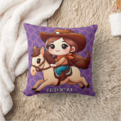 Cute Cowgirl en Paard Western Verjaardag Kussen (Deken)