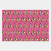 Cute Cowgirl Face Photo Custom Kids Birthday Inpakpapier Vel (Voorkant 3)