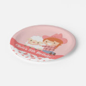Cute Cowgirl Hugs Lamb Girls Birthday Party Papieren Bordje (Gekanteld)