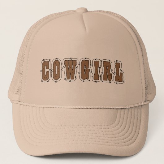 Cute Cowgirl in de Barn Trucker Pet (Voorkant)