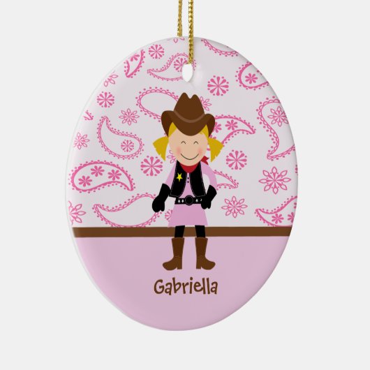 Cute Cowgirl in Roze Ornament (Rechts)