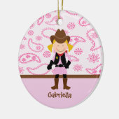 Cute Cowgirl in Roze Ornament (Links)