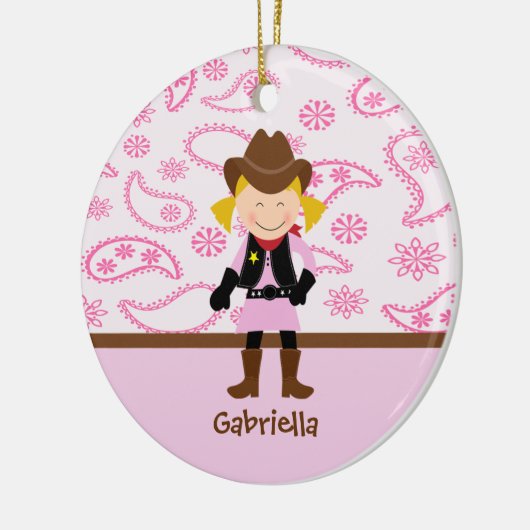 Cute Cowgirl in Roze Ornament (Links)