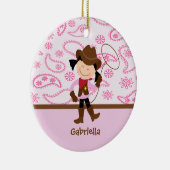 Cute Cowgirl in Roze Ornament (Rechts)