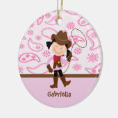 Cute Cowgirl in Roze Ornament (Links)