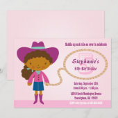 Cute cowgirl lasso meisjesfeest Uitnodiging (Voorkant / Achterkant)
