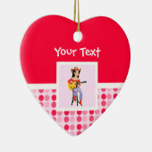 Cute Cowgirl met Guitar Keramisch Ornament (Rechts)