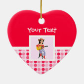Cute Cowgirl met Guitar Keramisch Ornament (Achterkant)