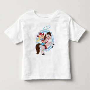 Cute Cowgirl op paard - Rodeo Blonde Kinder Shirts