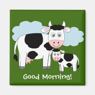 Cute cows fridge magnet "Goedemorgen"