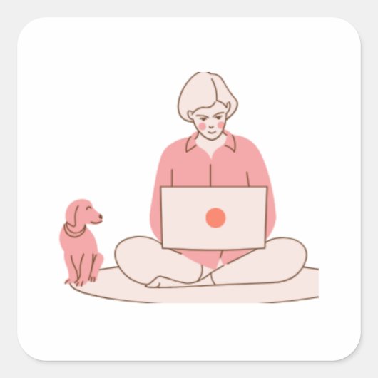 Cute Cozy Aesthetic Girl Sticker (Voorkant)