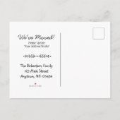 Cute Cozy Cabin in the Bos New Home Aankondigingskaart (Achterkant)