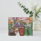 Cute Cozy Cabin in the Bos New Home Aankondigingskaart (Staand voorkant)