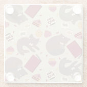 Cute Cozy Cat Lovers Collage Glazen Onderzetter (Achterkant)