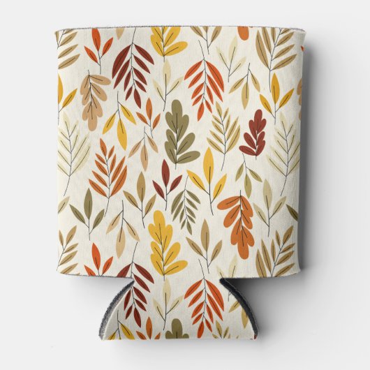 Cute Cozy Fall Leaves Pattern Blikjeskoeler (Voorkant)