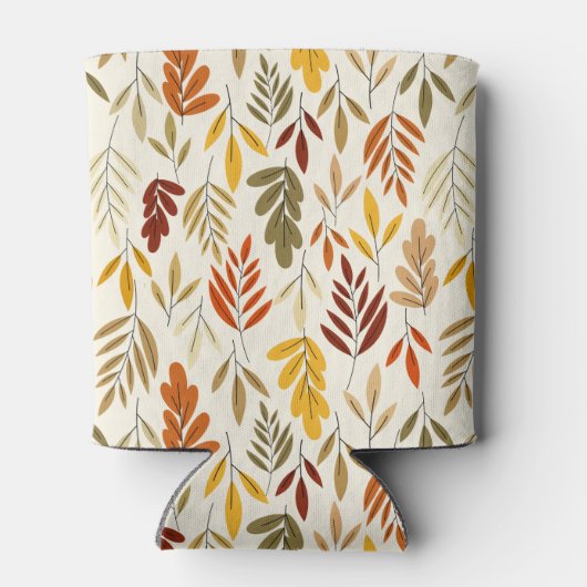 Cute Cozy Fall Leaves Pattern Blikjeskoeler (Achterkant)