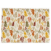 Cute Cozy Fall Leaves Pattern Groot Cadeauzakje (Achterkant)