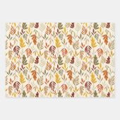 Cute Cozy Fall Leaves Pattern Inpakpapier Vel (Voorkant 3)