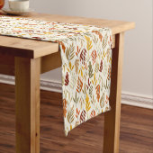 Cute Cozy Fall Leaves Pattern Korte Tafelloper (Voorbeeld)