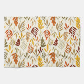 Cute Cozy Fall Leaves Pattern Theedoek (Horizontaal)
