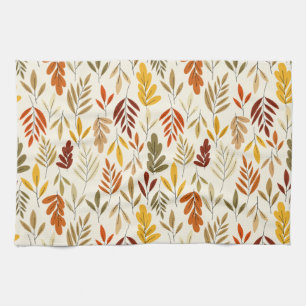Cute Cozy Fall Leaves Pattern Theedoek