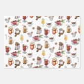 Cute Cozy Festive Sweet Trees Kerstfeestdag Inpakpapier Vel (Voorkant 3)