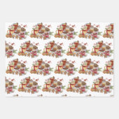 Cute Cozy Festive Sweet Trees Kerstfeestdag Inpakpapier Vel (Voorkant 2)