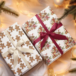 Cute Cozy Festive Sweet Trees Kerstfeestdag Inpakpapier Vel