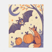 Cute & Cozy Halloween Blanket with Smiling Bats,  Fleece Deken (Voorkant)