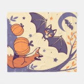 Cute & Cozy Halloween Blanket with Smiling Bats,  Fleece Deken (Voorkant (Horizontaal))